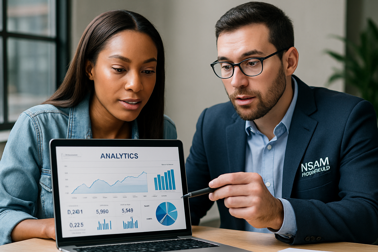 Influencer reviewing analytics with NSAM Consulting expert